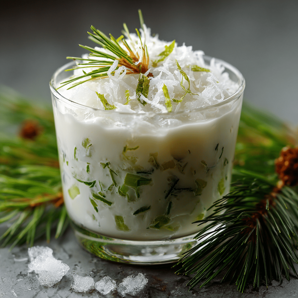 Iced Coconut & Pine Needle Cream Recipe - Recipe Image