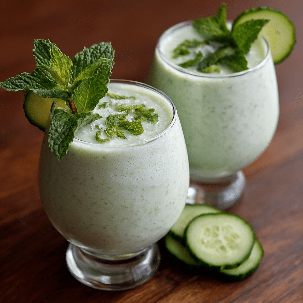 Cucumber Yogurt Mint Lassi (Salted) Recipe