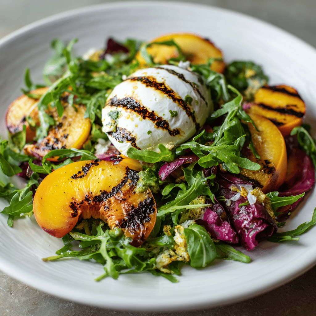 Grilled Peach Burrata Salad Recipe