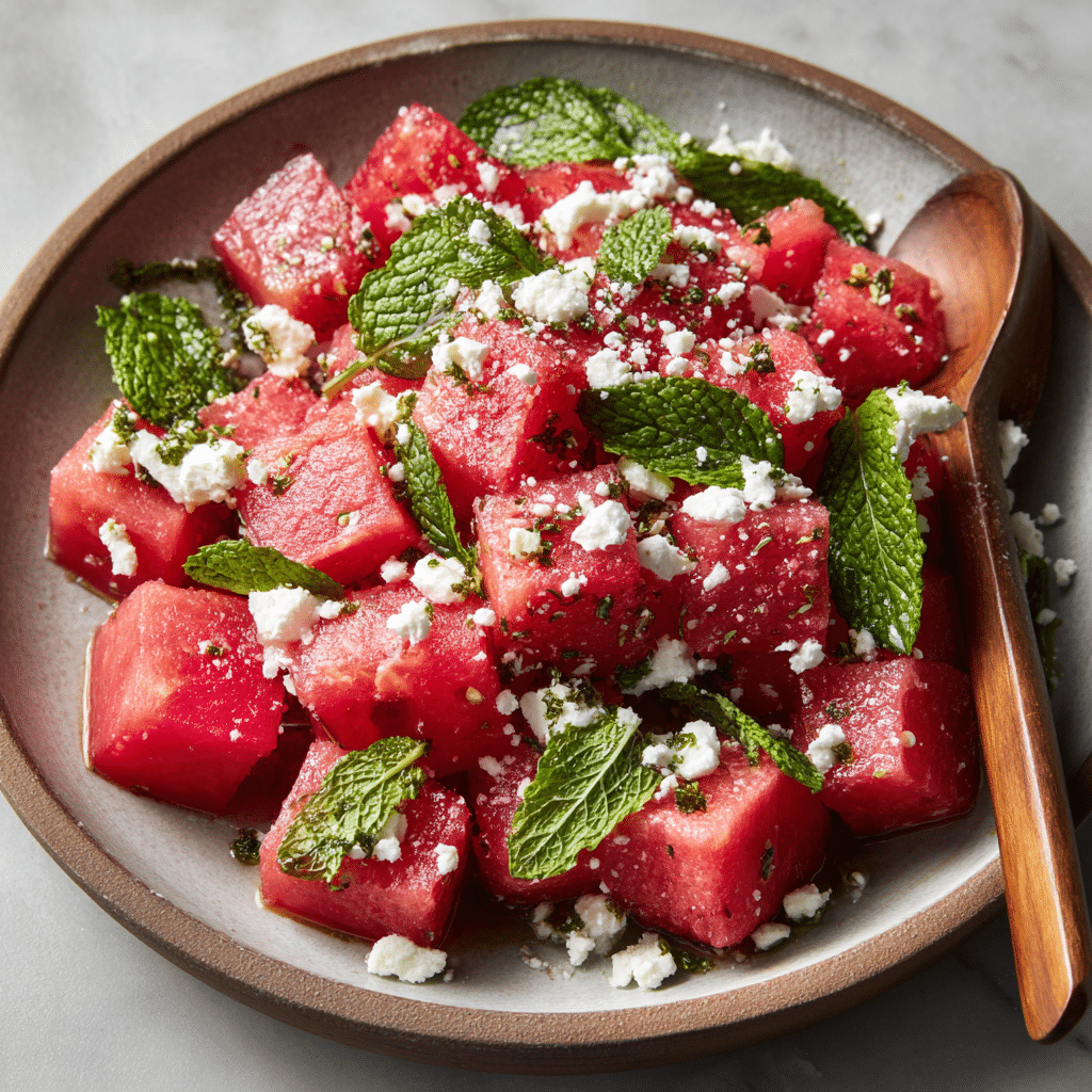 Watermelon Feta Mint Salad Recipe