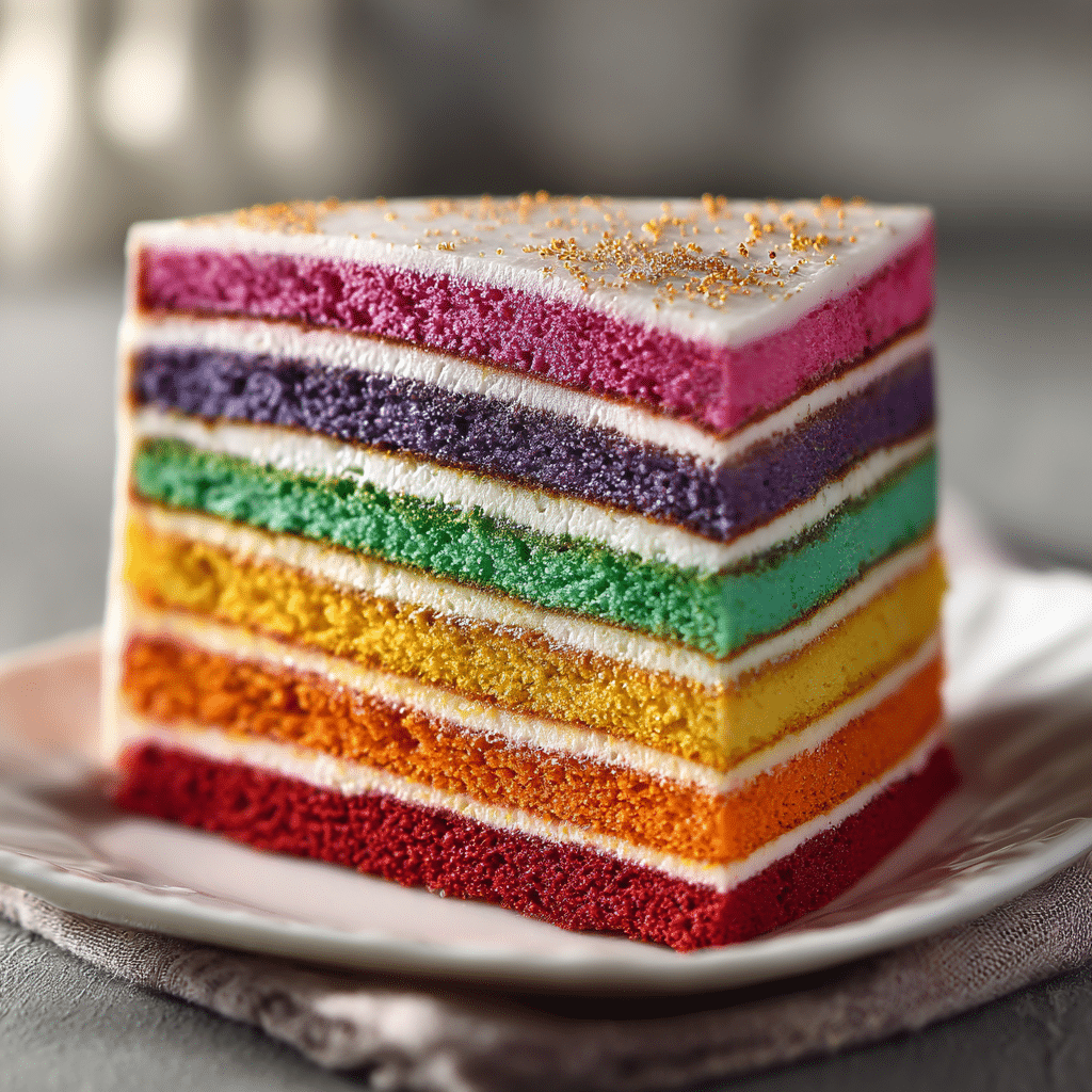 Rainbow Cake Slices Recipe