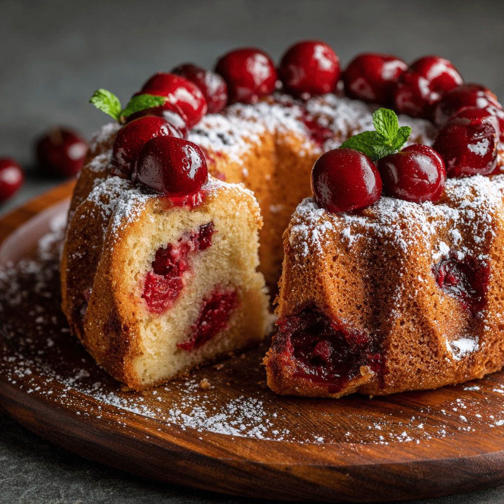 Cherry Vanilla Picnic Cake Recipe