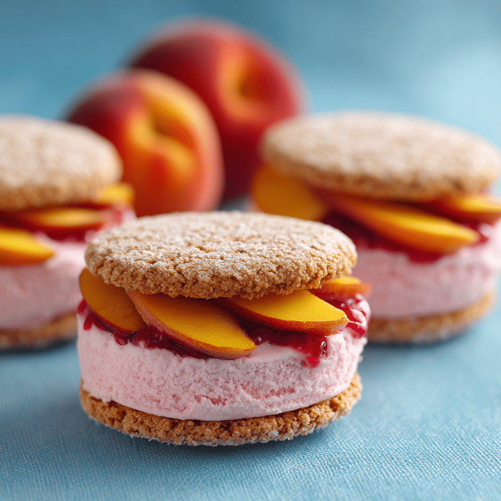 Peach Melba Ice Cream Sandwiches Recipe