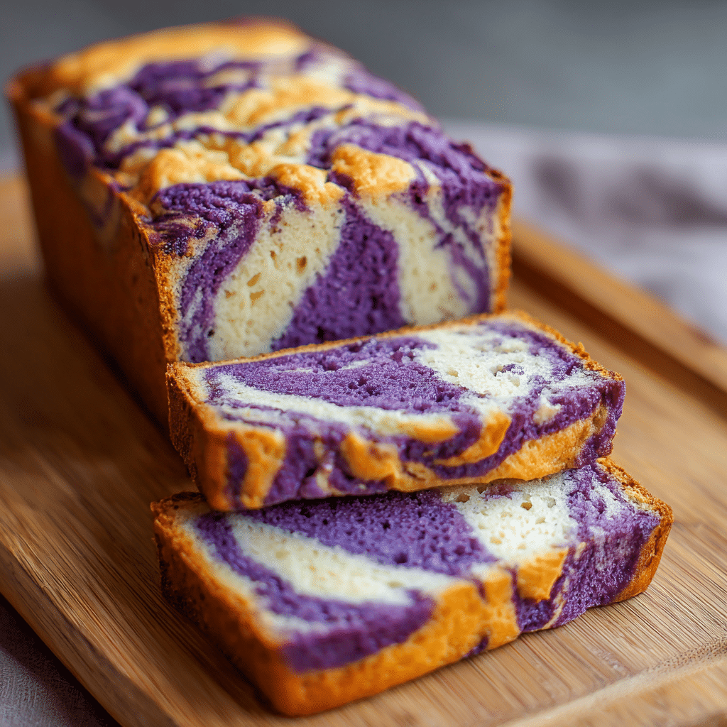 Ube Coconut Marble Loaf Recipe - Recipe Image