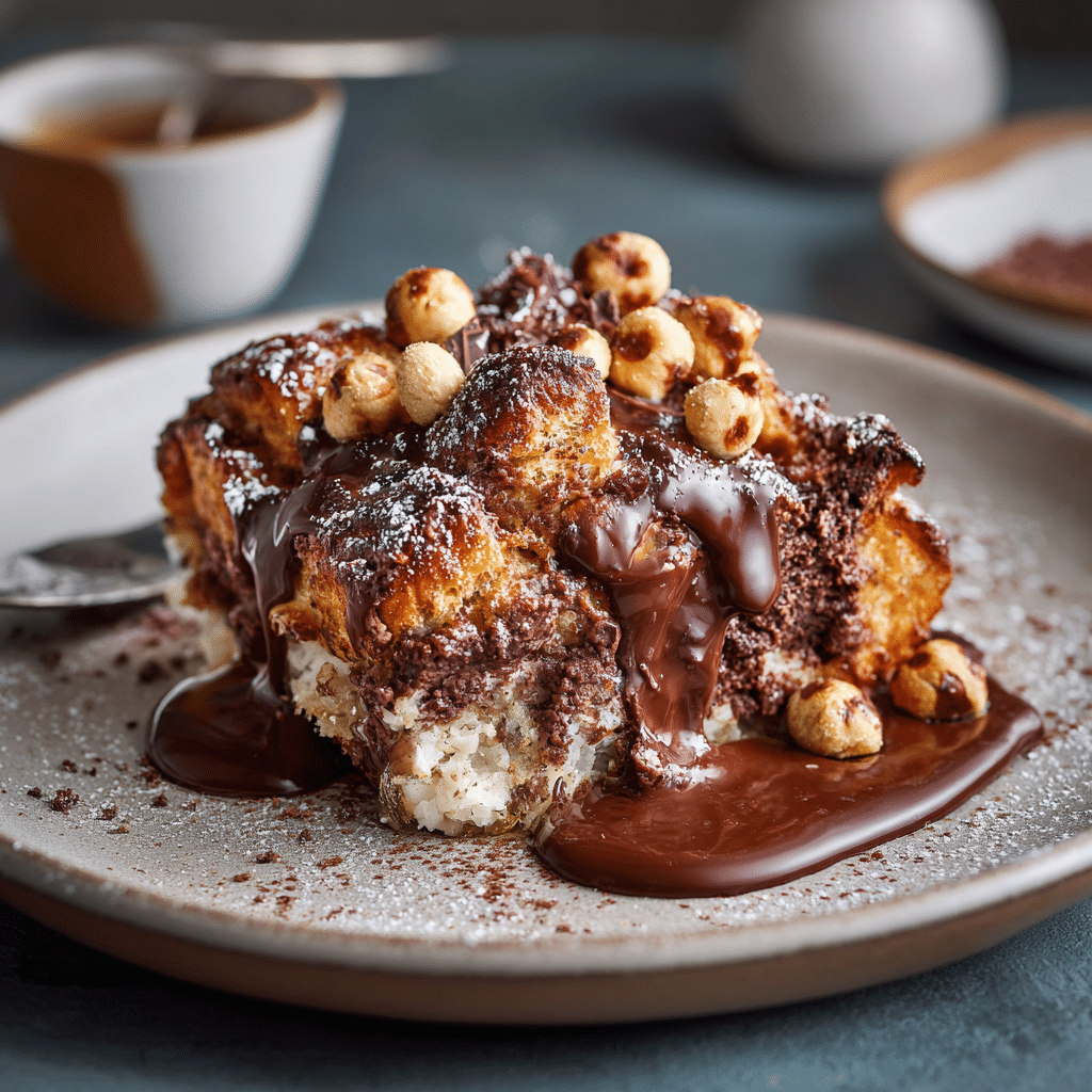 Chocolate Hazelnut Croissant Pudding Recipe