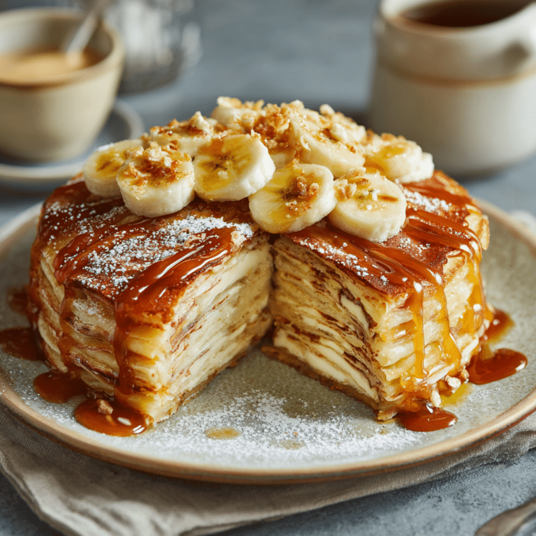 Caramelized Banana Crêpe Cake Recipe