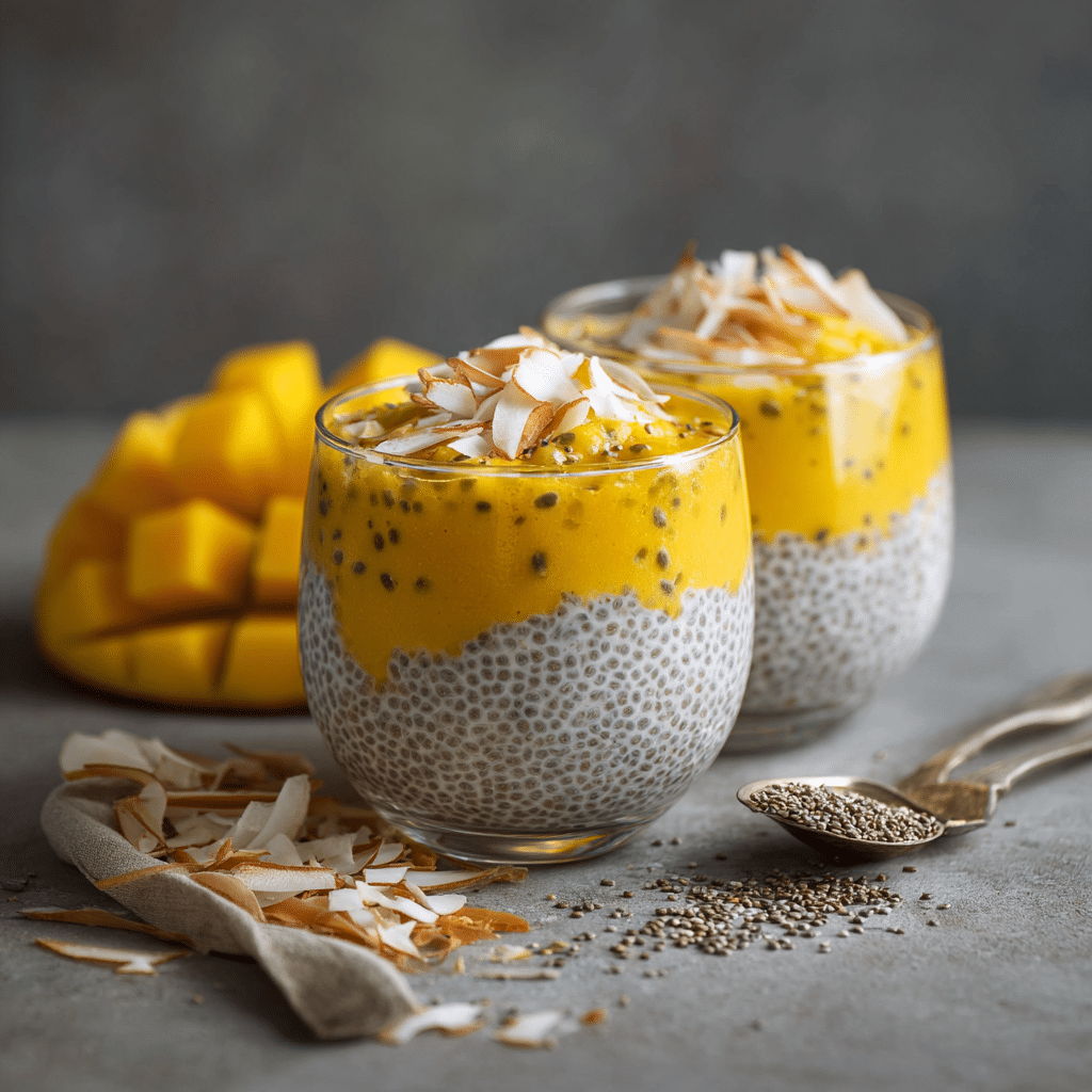 Coconut Mango Chia Pudding Recipe - Recipe Image