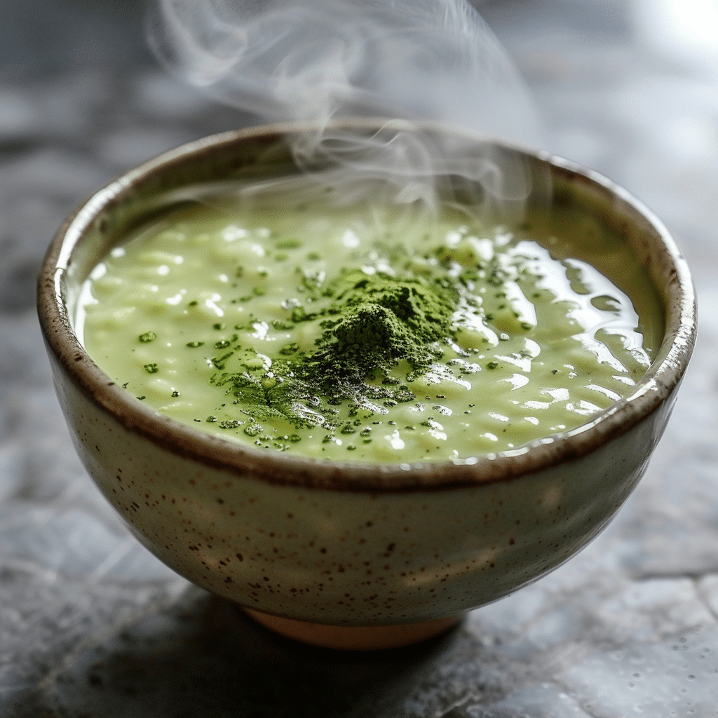 Creamy Matcha Rice Pudding Recipe - Recipe Image