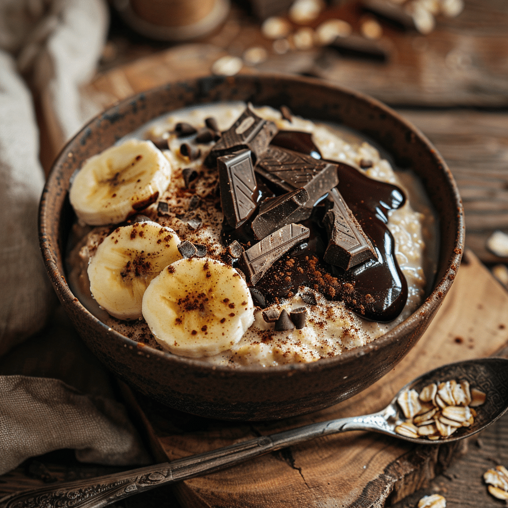 Chocolate Banana Oatmeal Comfort Bowl Recipe - Recipe Image