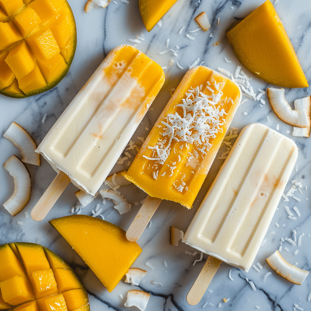 Mango Coconut Ice Pops Recipe - Recipe Image