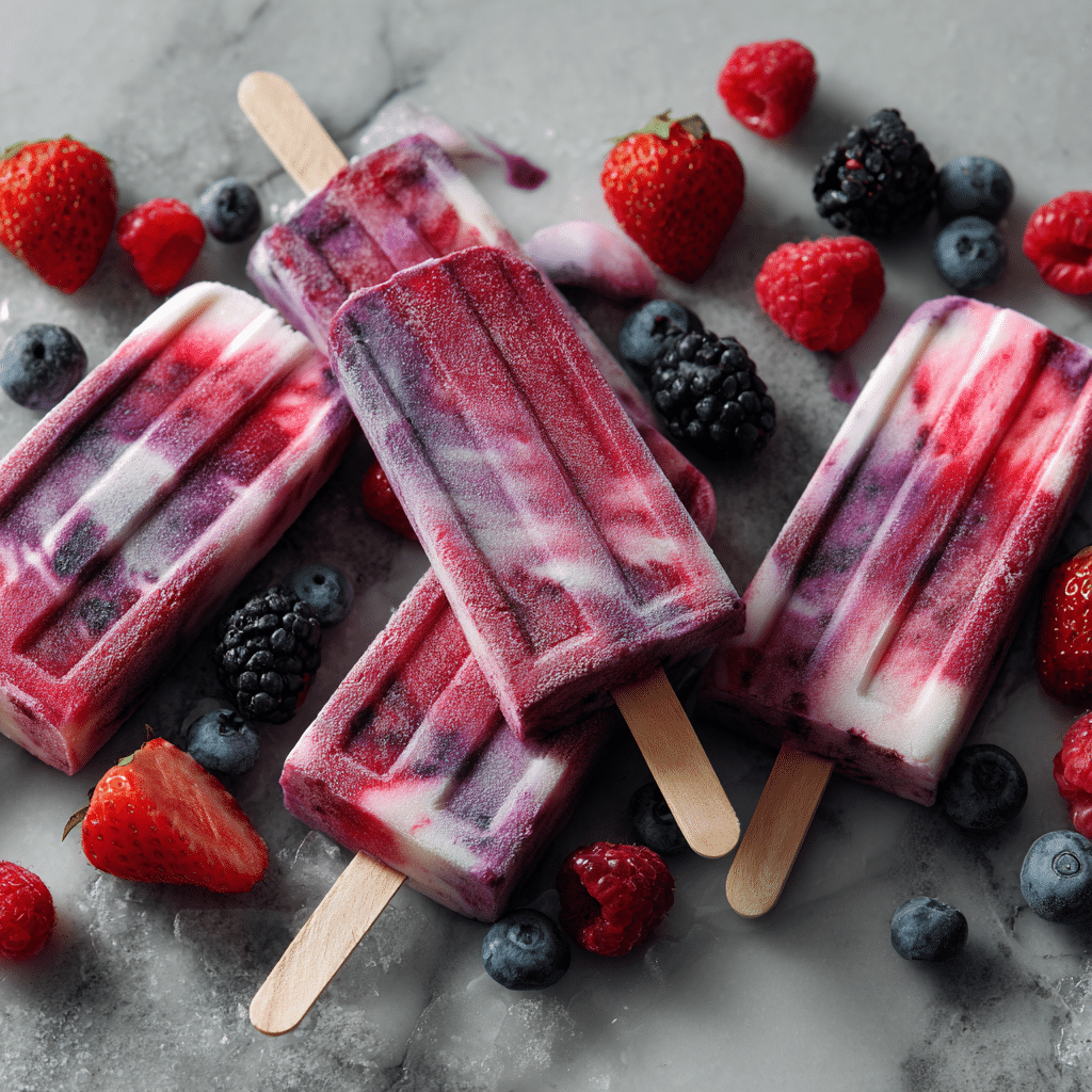 Frozen Berry Yogurt Pops Recipe - Recipe Image
