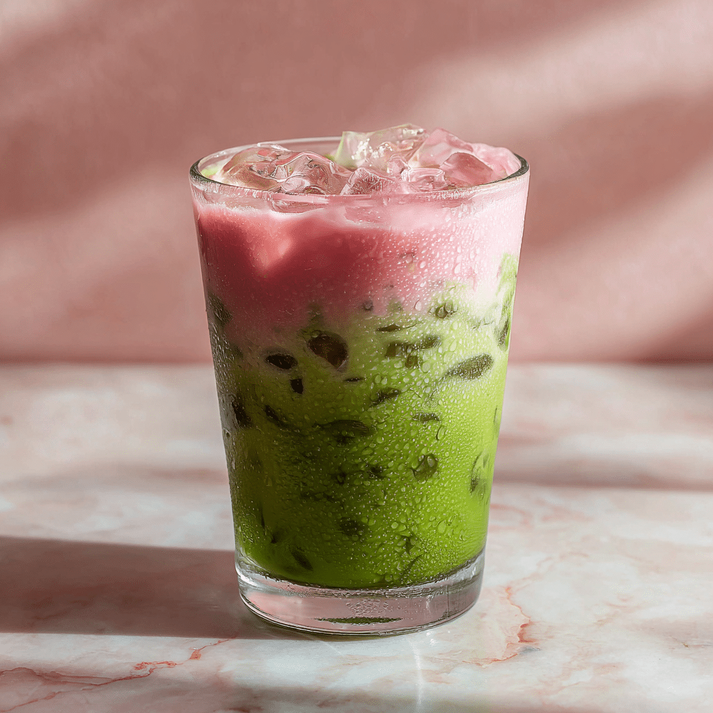 Iced Strawberry Matcha Latte Recipe - Recipe Image