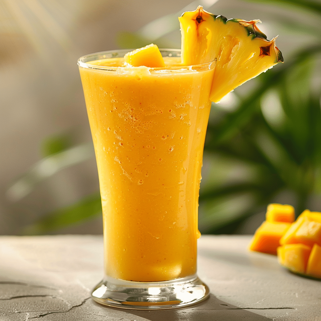 Mango Pineapple Tropical Smoothie Recipe - Recipe Image