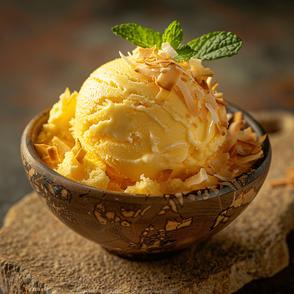 Creamy Mango Coconut Ice Cream Recipe - Recipe Image