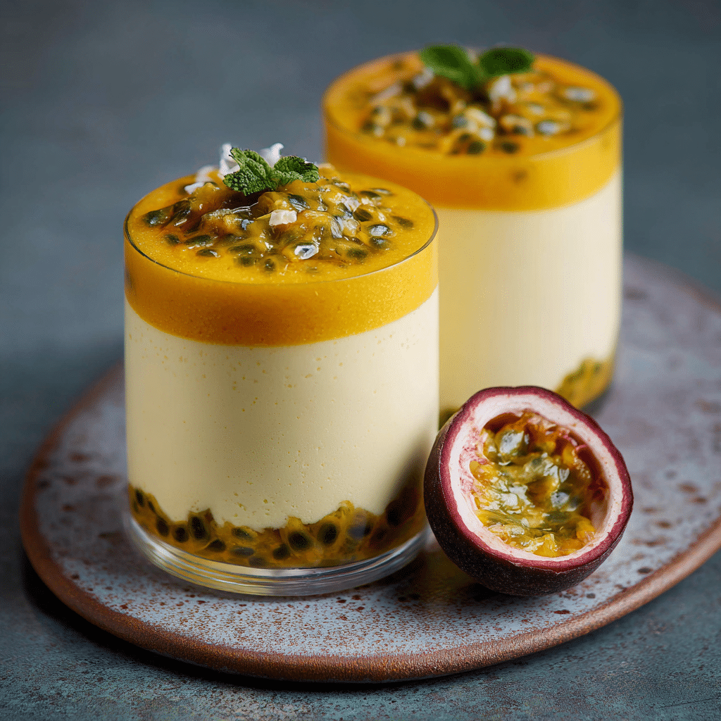 White Chocolate Mousse with Passionfruit Core Recipe - Recipe Image