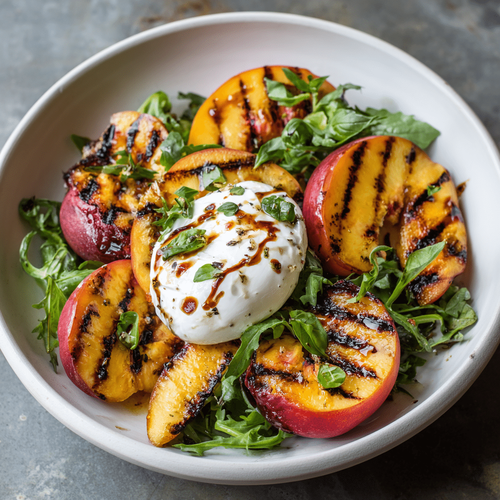 Grilled Peach Burrata Salad Recipe - Recipe Image