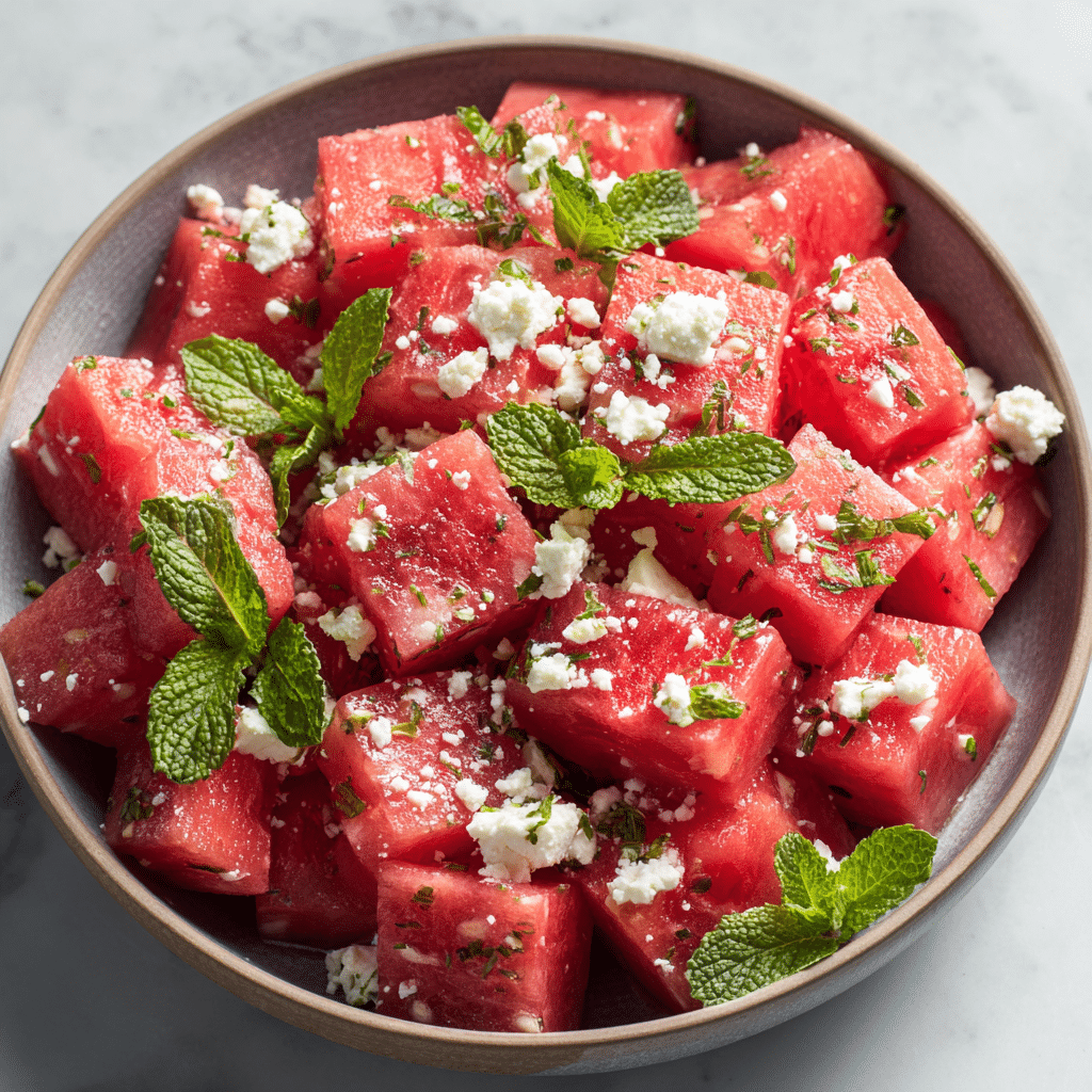 Watermelon Feta Mint Salad Recipe - Recipe Image