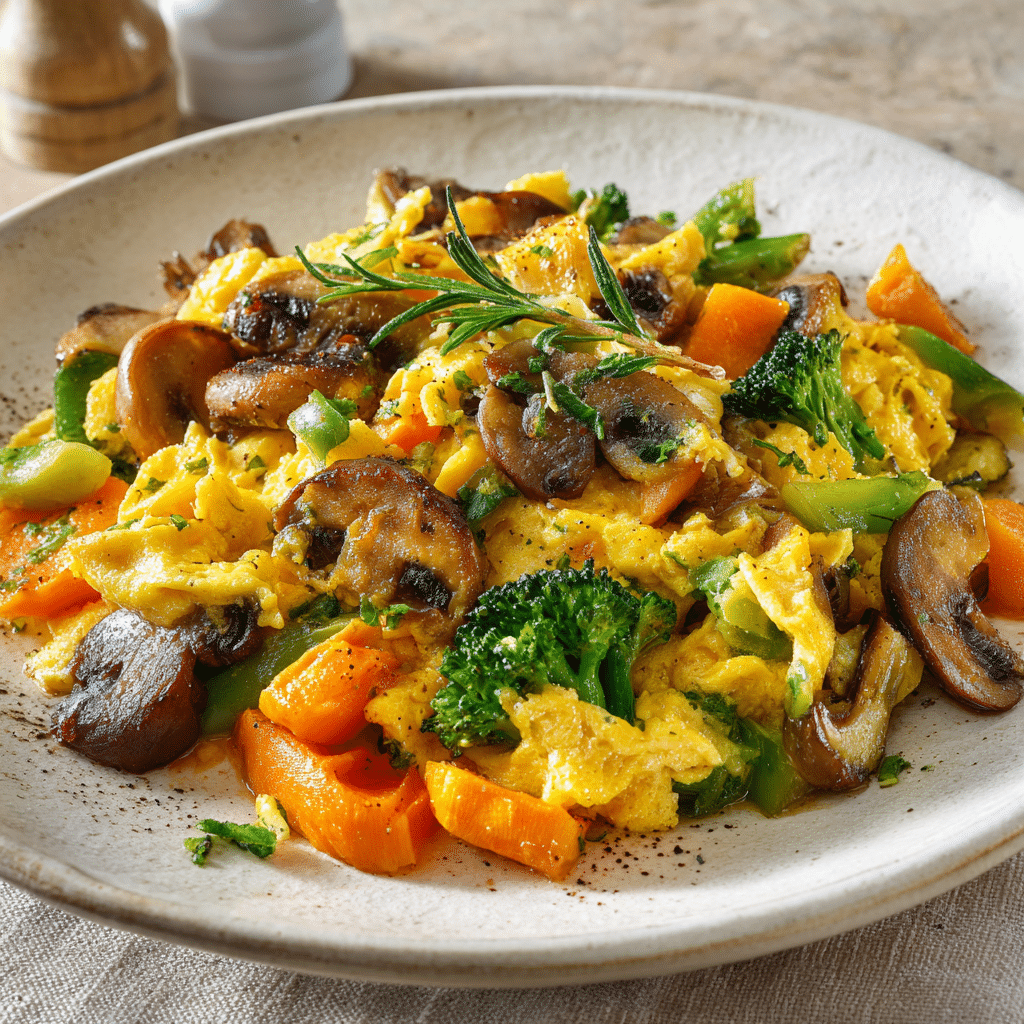 Scrambled Eggs with Vegetables Recipe - Recipe Image