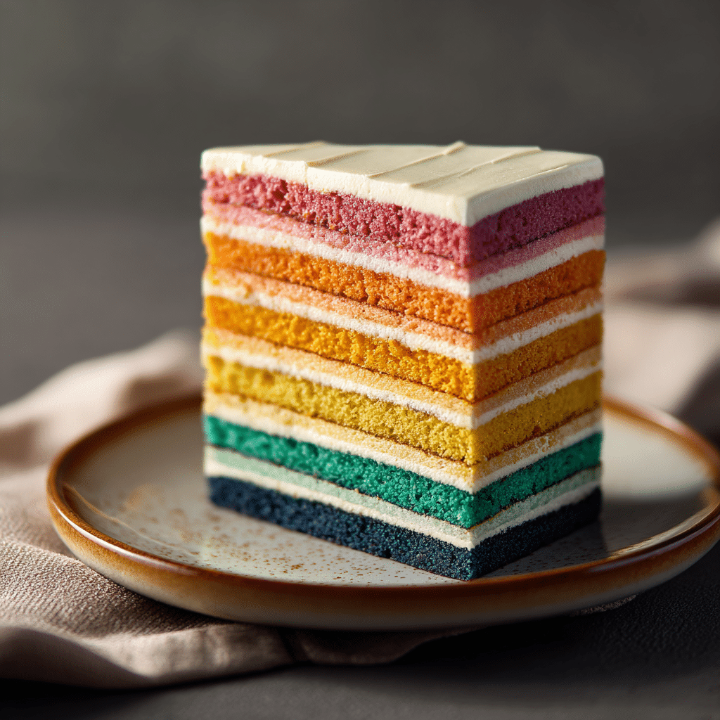 Rainbow Cake Slices Recipe - Recipe Image