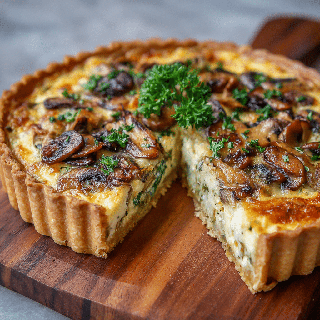Mushroom Cheese Tart Recipe - Recipe Image