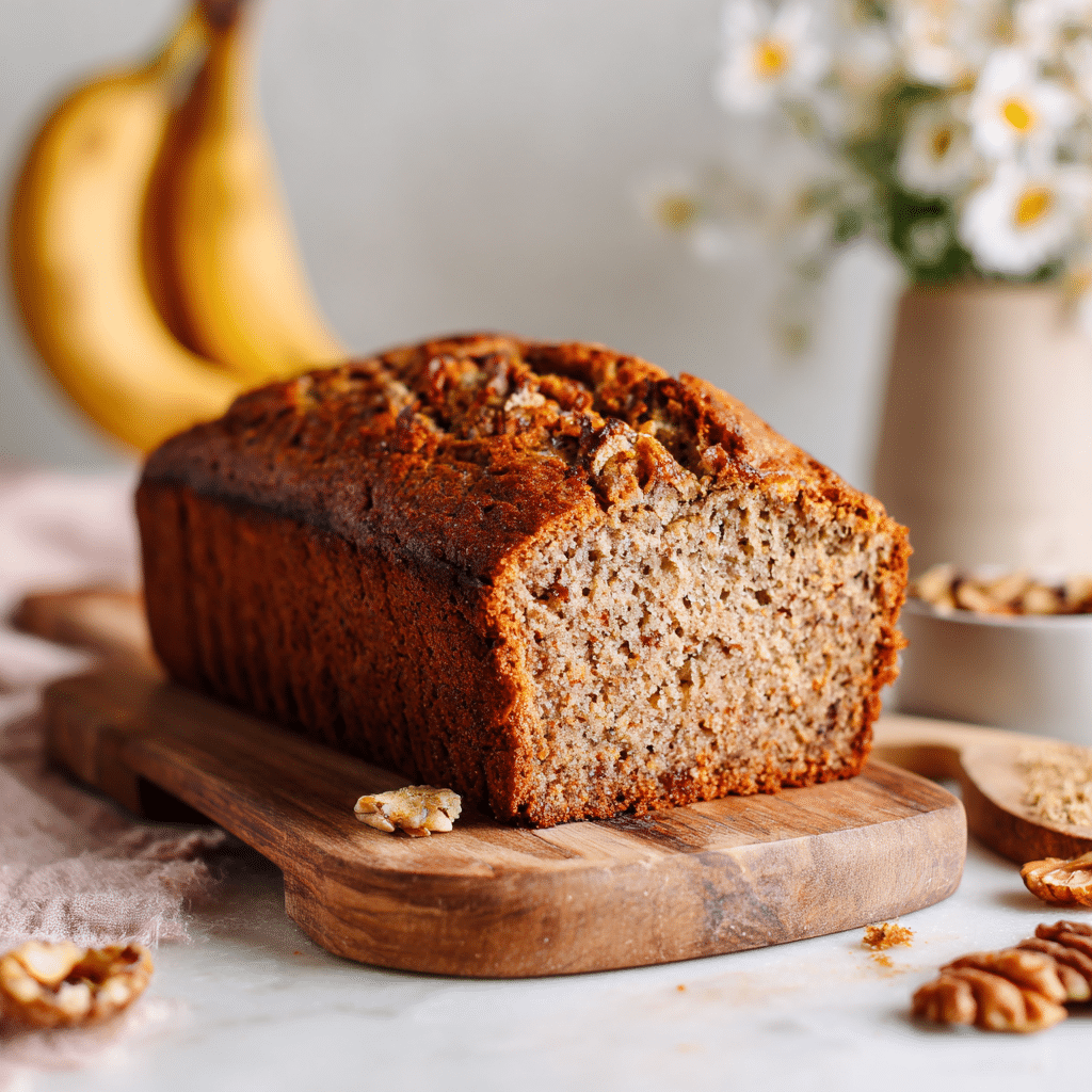 Vegan Banana Bread (Healthy + Easy) Recipe - Recipe Image