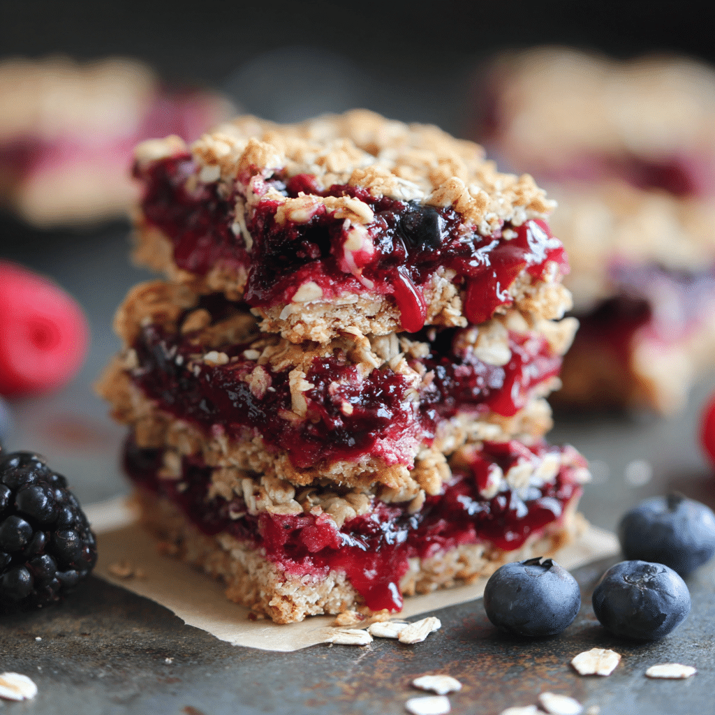 Healthy Berry Oatmeal Bars Recipe - Recipe Image