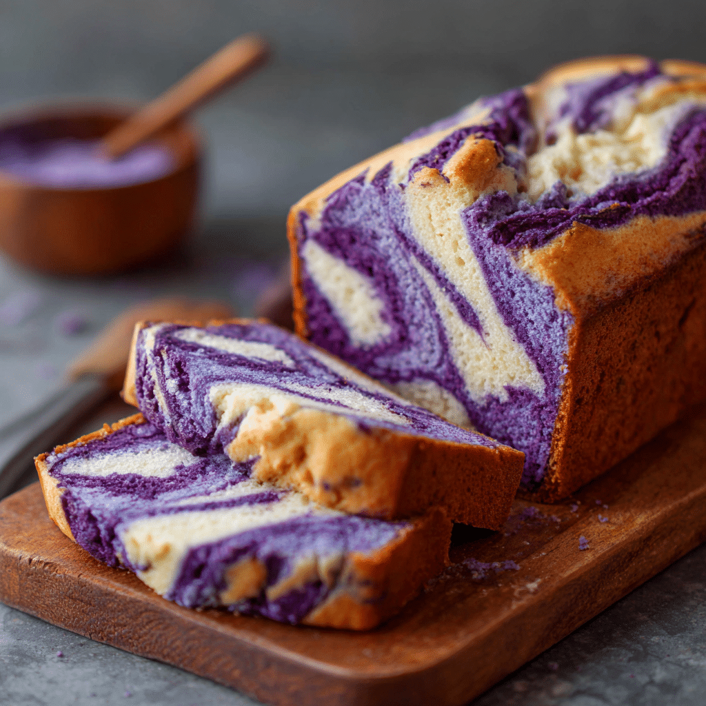 Ube Coconut Marble Loaf Recipe - Recipe Image