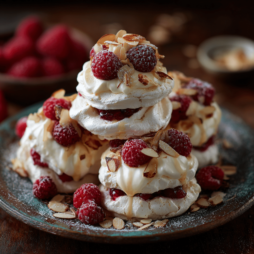 Raspberry Almond Meringue Towers Recipe - Recipe Image