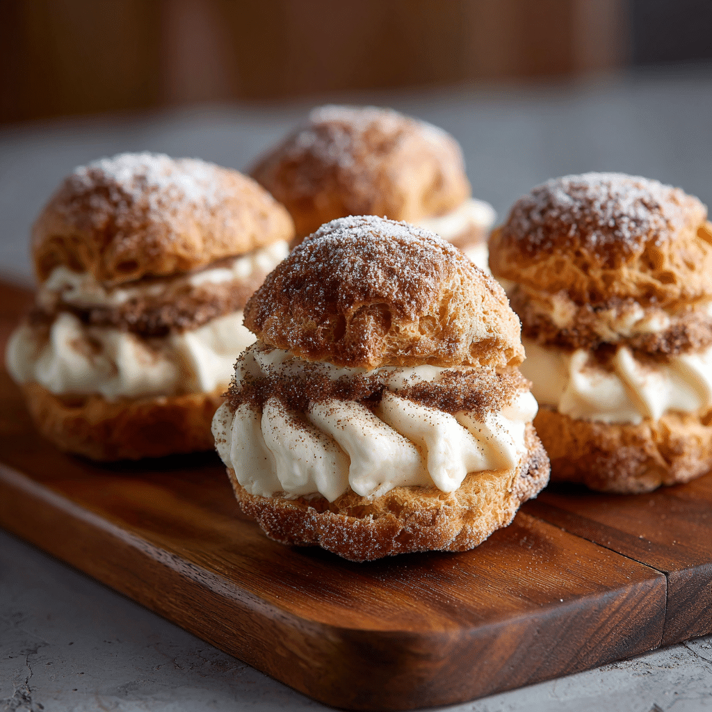Churro Cream Puff Sandwiches Recipe - Recipe Image