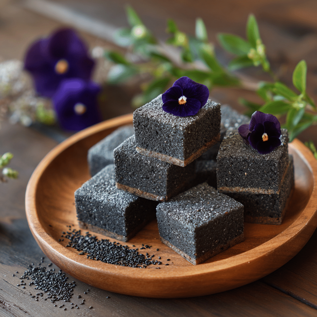 Black Sesame Mochi Brownies Recipe - Recipe Image