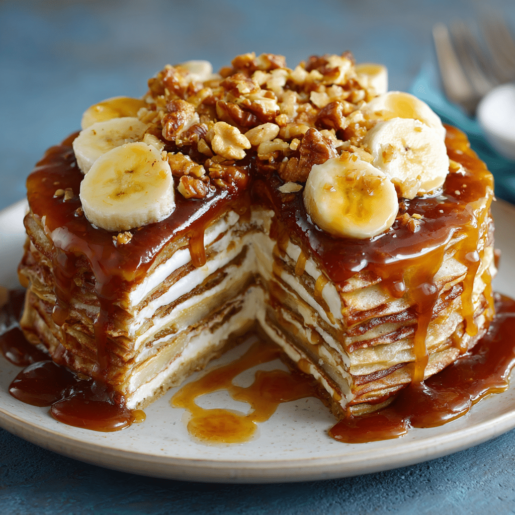 Caramelized Banana Crêpe Cake Recipe - Recipe Image