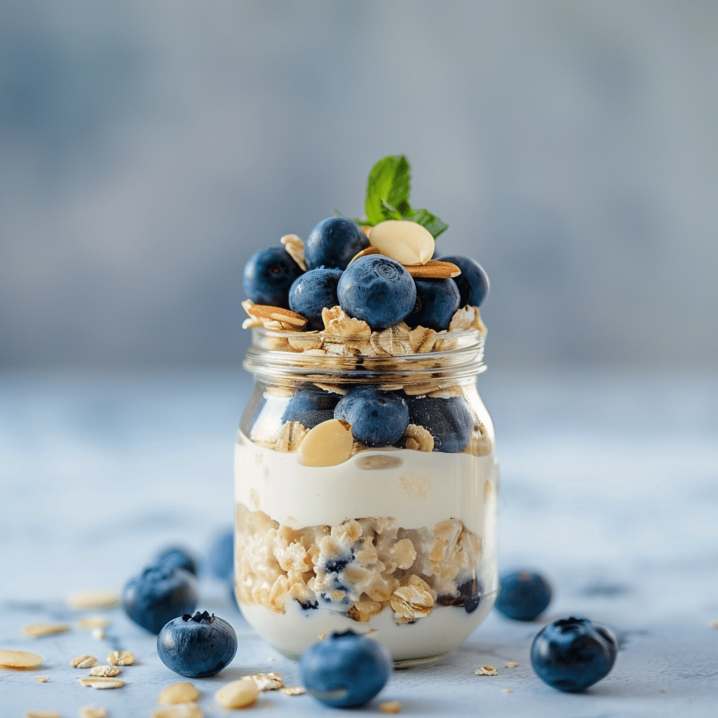 Blueberry Almond Overnight Oats Recipe - Recipe Image