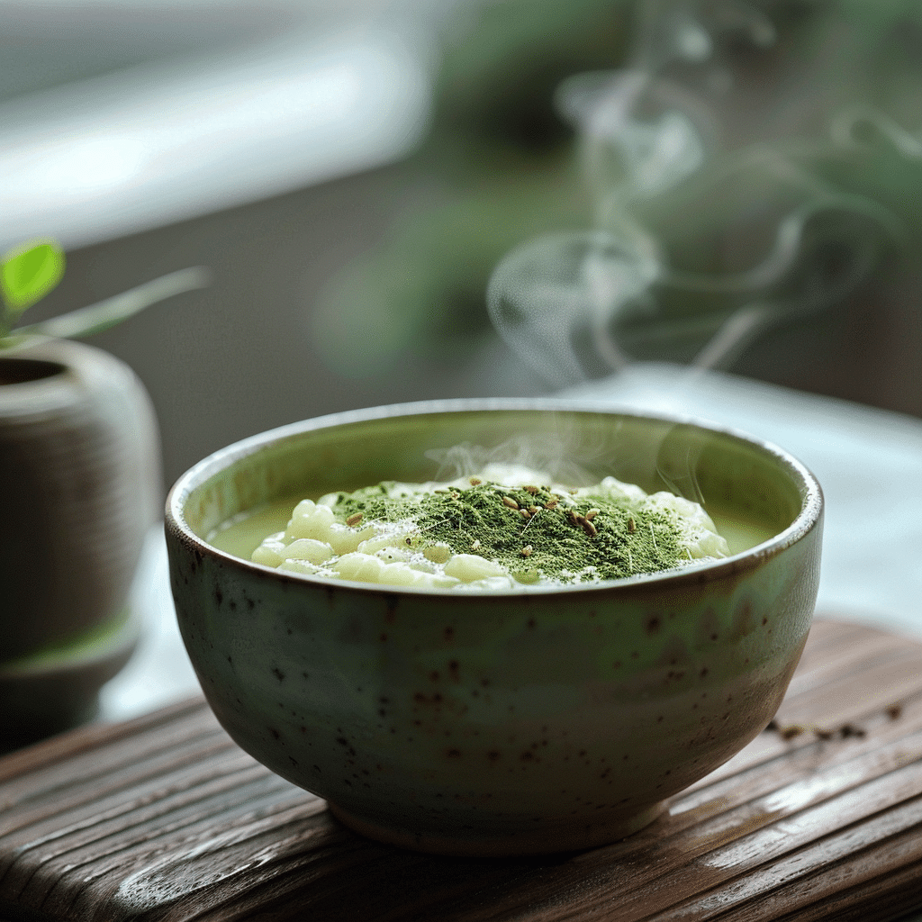 Creamy Matcha Rice Pudding Recipe - Recipe Image