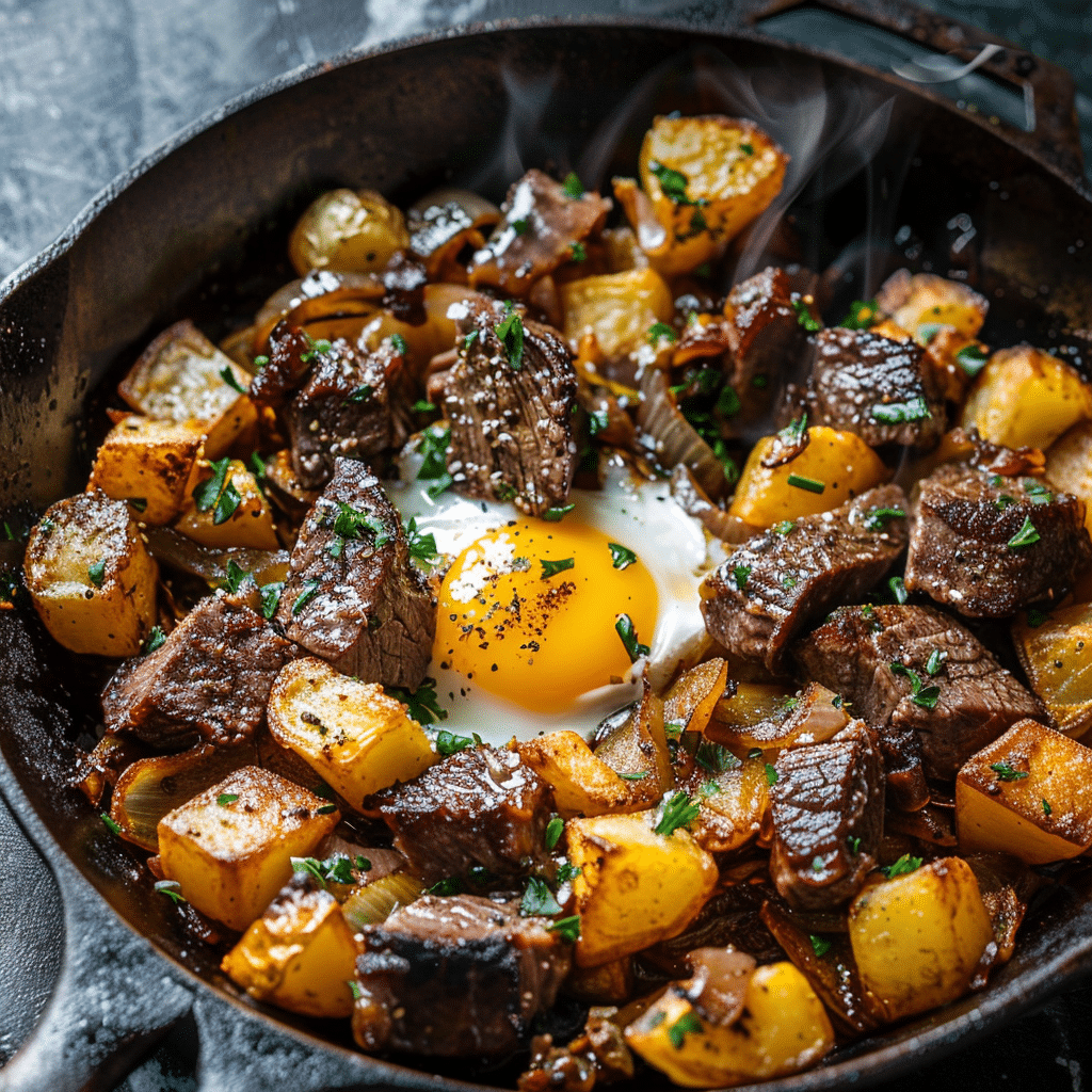 Steak Hash Bliss: Satisfy Your Comfort Food Cravings Today Recipe - Recipe Image