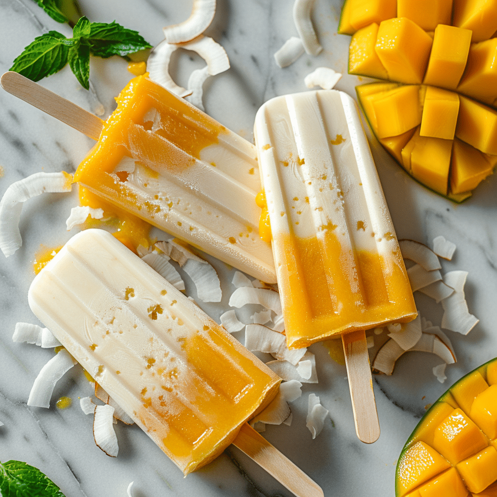 Mango Coconut Ice Pops Recipe - Recipe Image