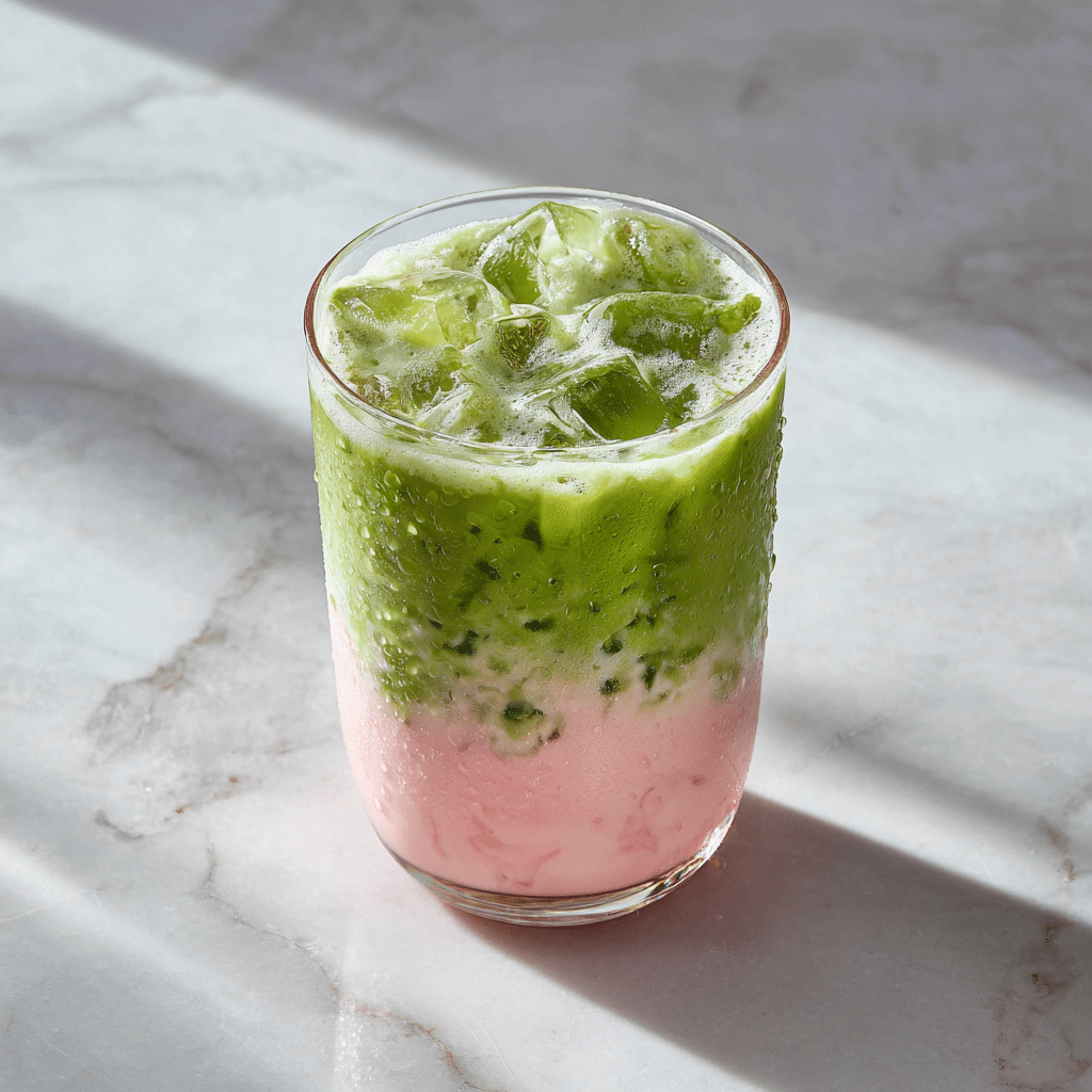 Iced Strawberry Matcha Latte Recipe - Recipe Image