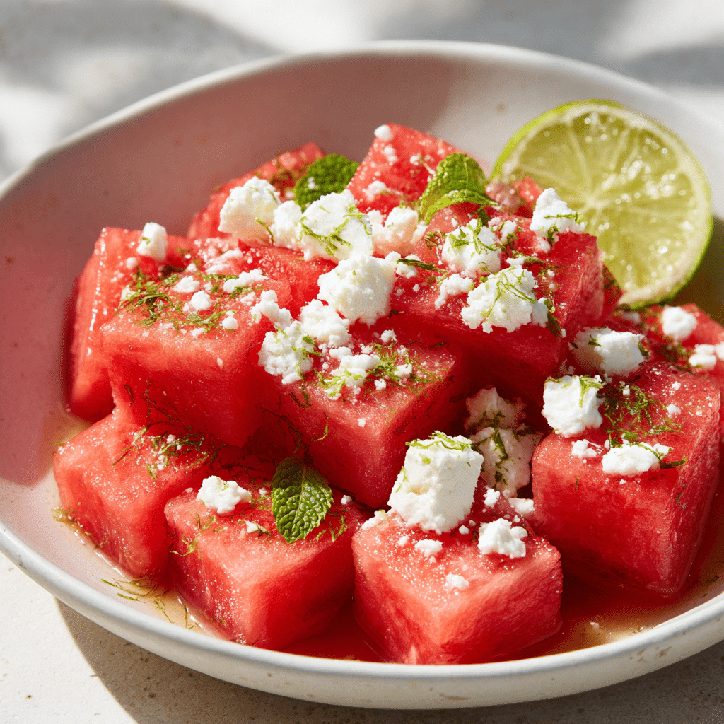 Watermelon Feta Salad with Lime Recipe - Recipe Image