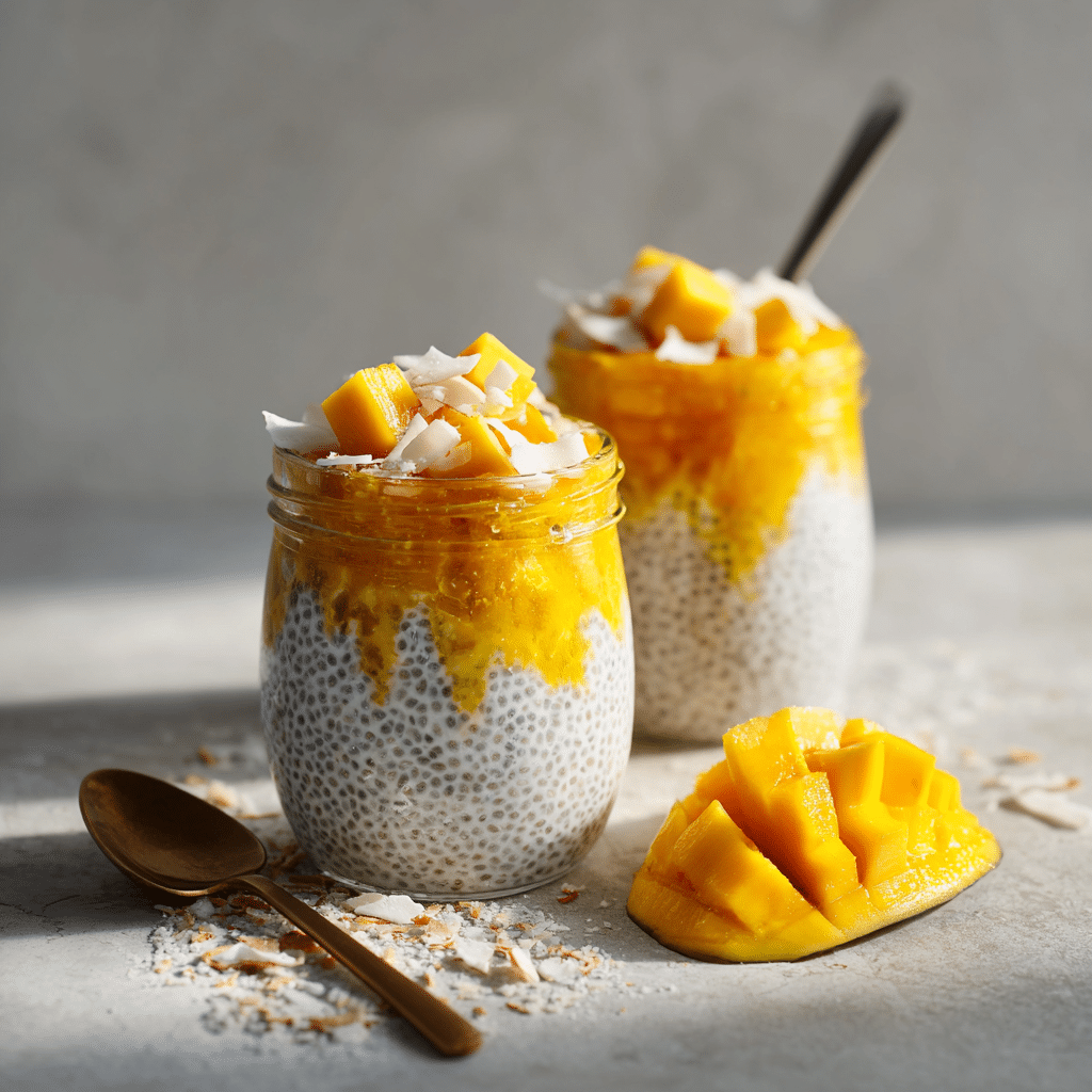 Mango Coconut Chia Pudding Recipe - Recipe Image