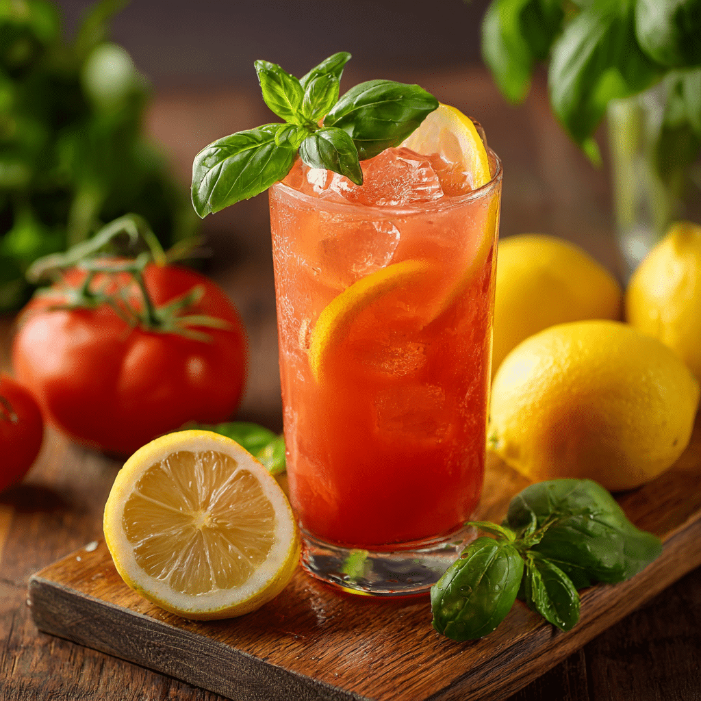 Iced Tomato Basil Lemonade Recipe - Recipe Image