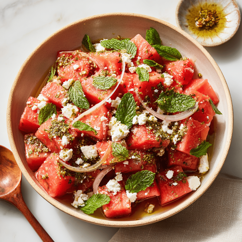 Watermelon Feta Mint Salad Recipe - Recipe Image