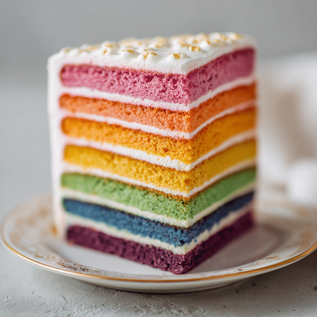 Rainbow Cake Slices Recipe - Recipe Image