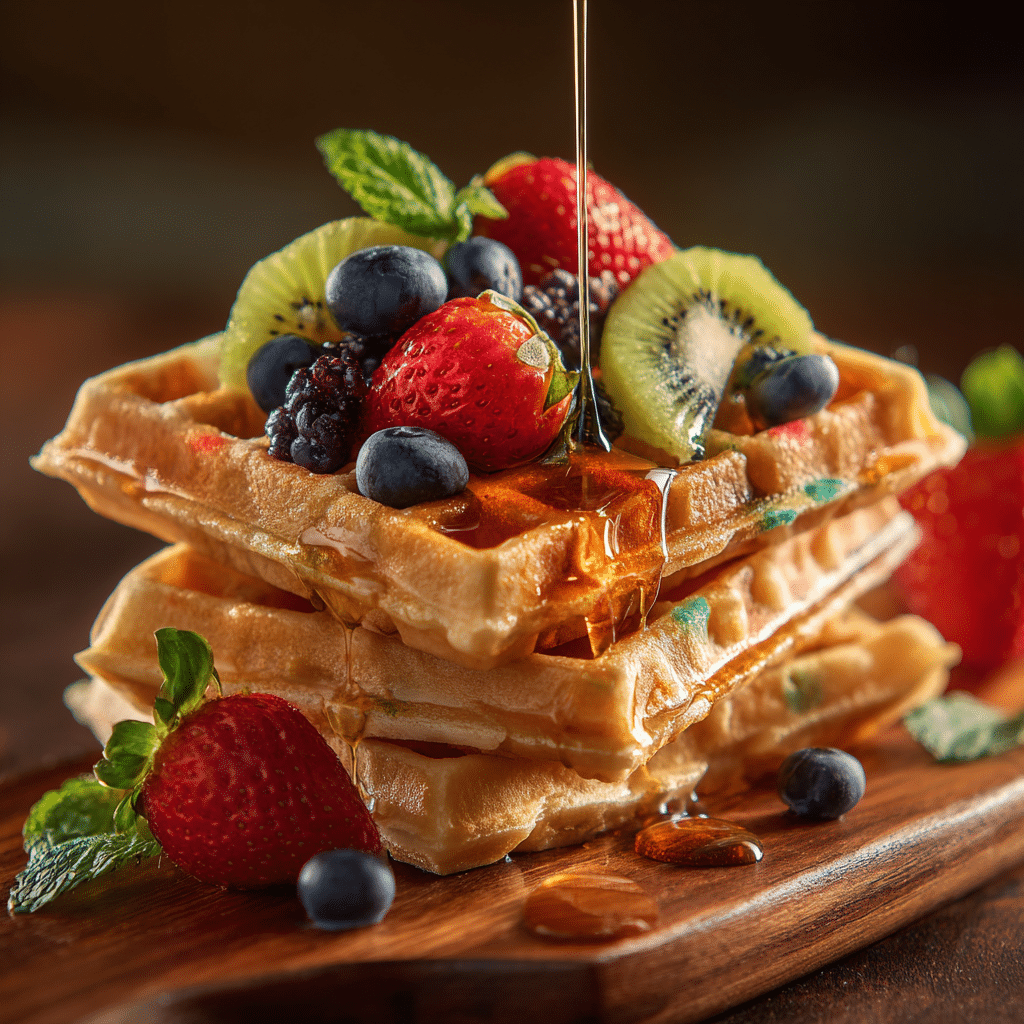 Rainbow Waffles Recipe - Recipe Image
