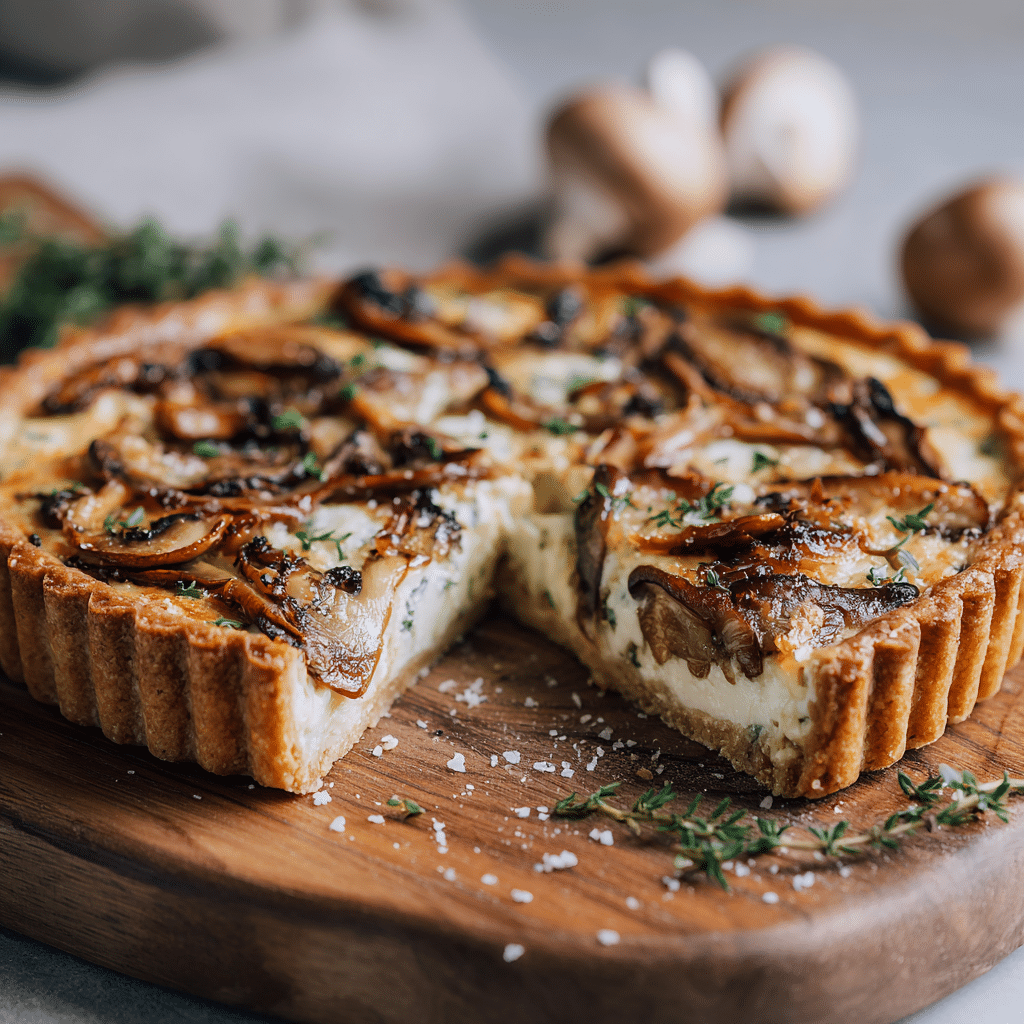 Mushroom Cheese Tart Recipe - Recipe Image