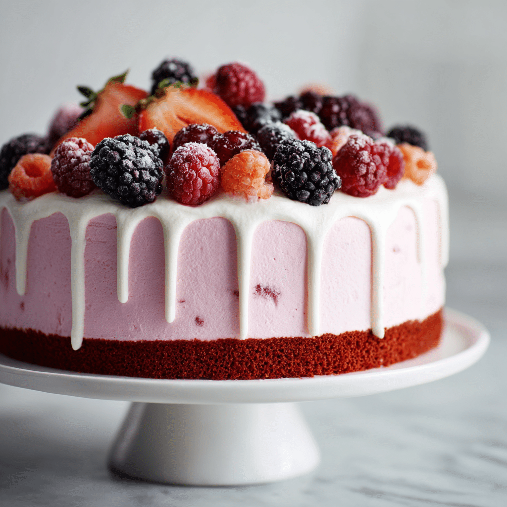 Frozen Berry Yogurt Celebration Cake Recipe - Recipe Image