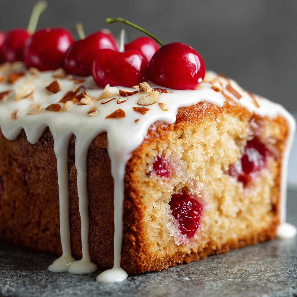 Cherry Vanilla Picnic Cake Recipe - Recipe Image