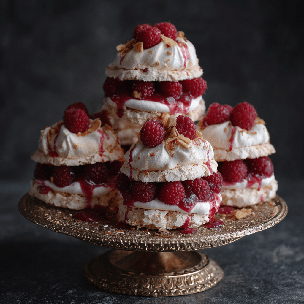Raspberry Almond Meringue Towers Recipe