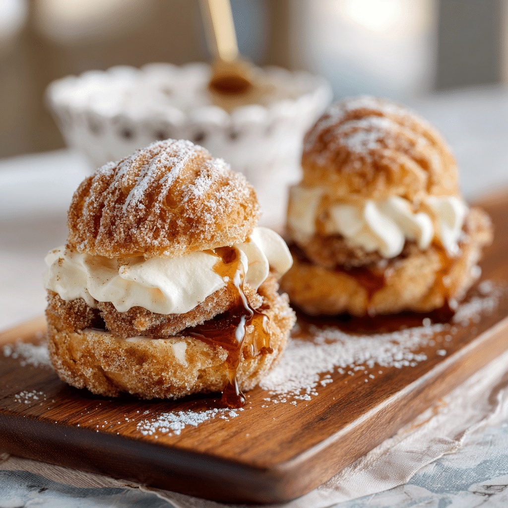 Churro Cream Puff Sandwiches Recipe - Recipe Image