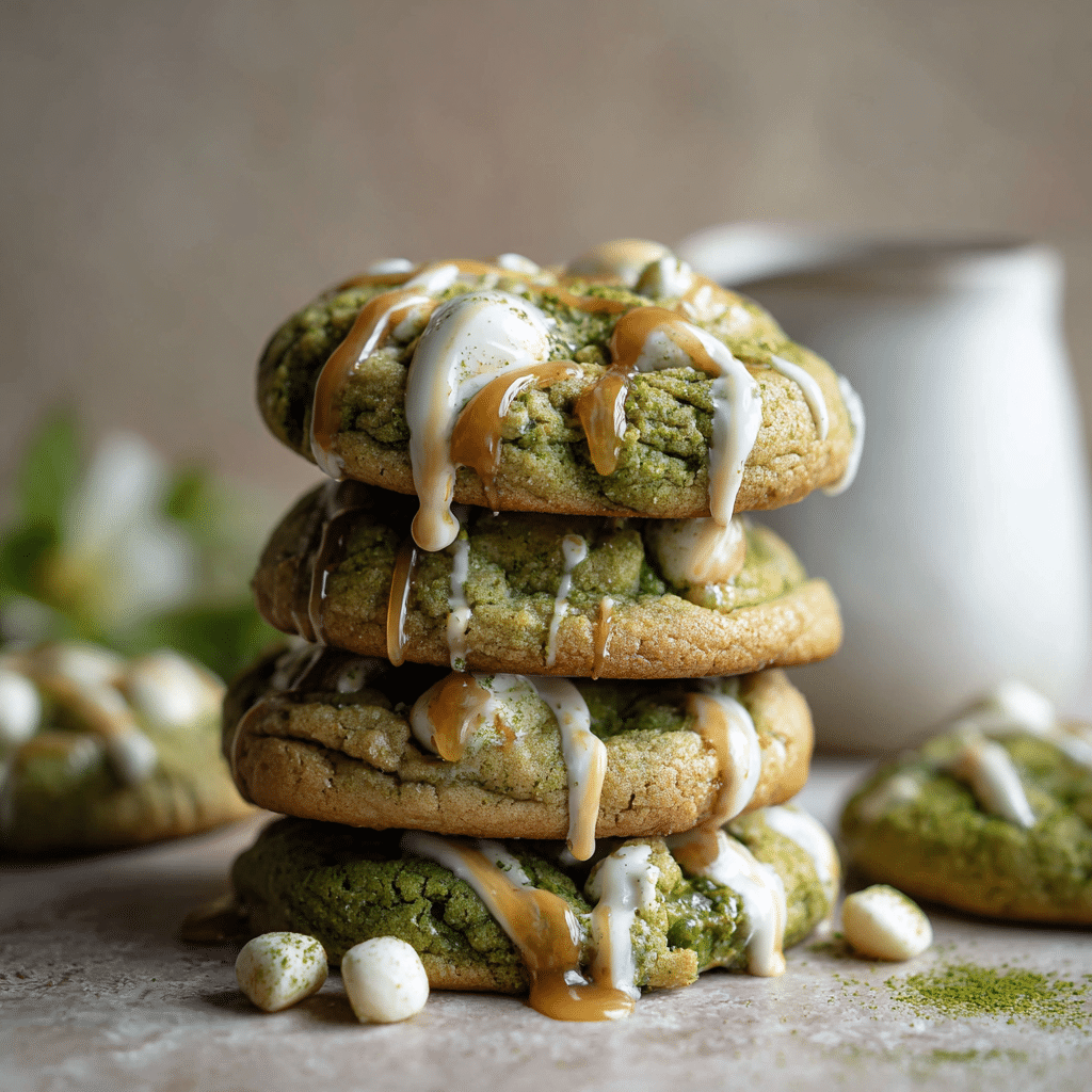 Matcha White Chocolate Lava Cookies Recipe - Recipe Image
