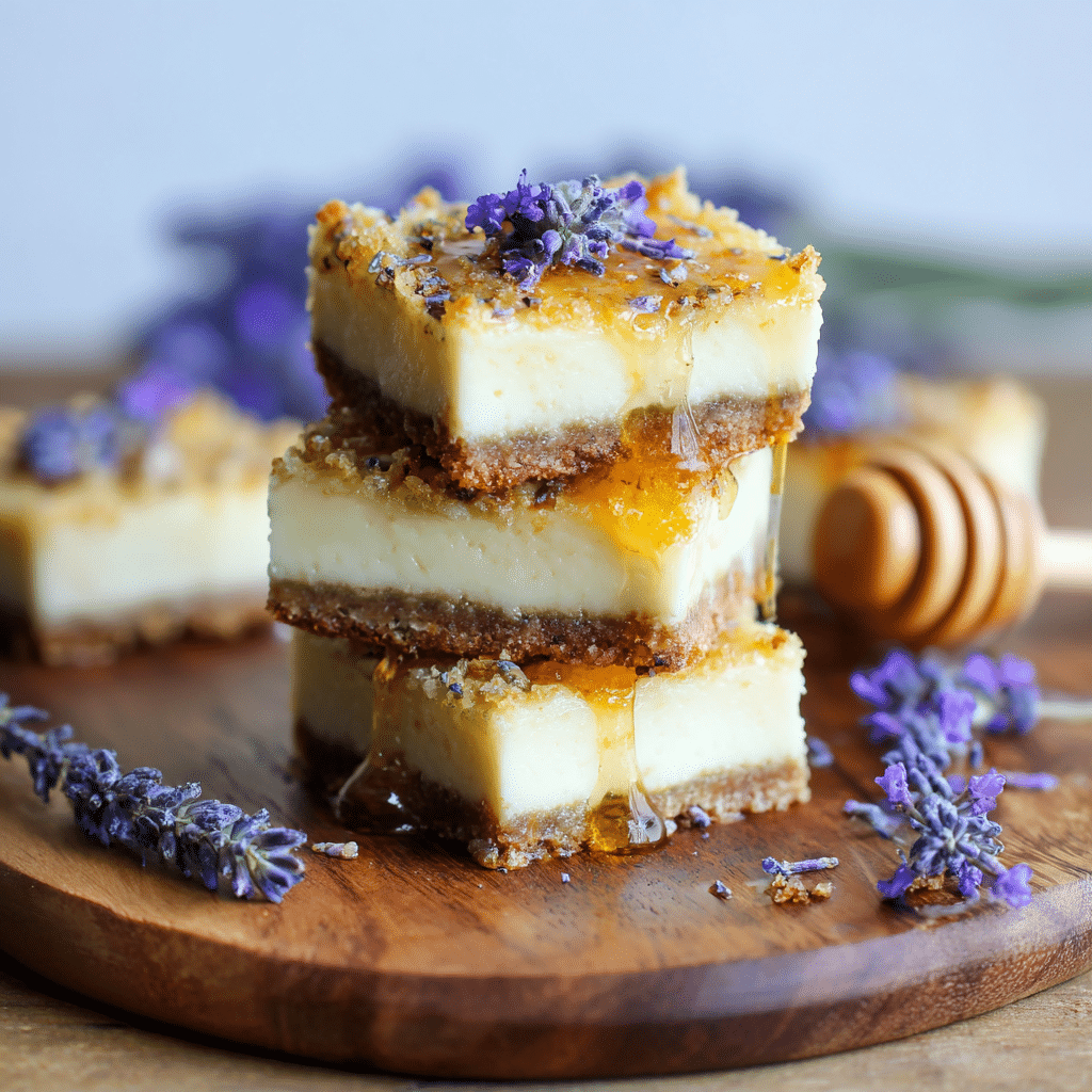 Lavender Honey Cheesecake Bars Recipe - Recipe Image