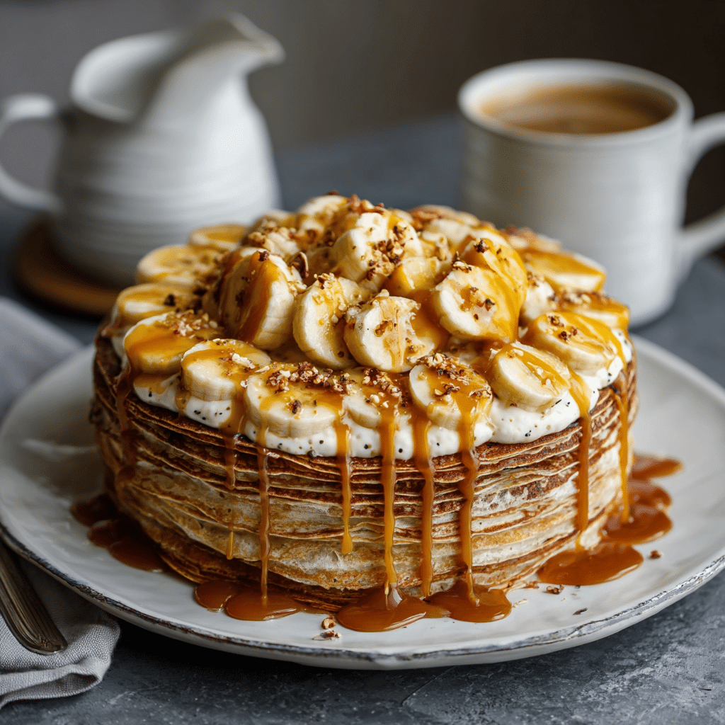 Caramelized Banana Crêpe Cake Recipe - Recipe Image